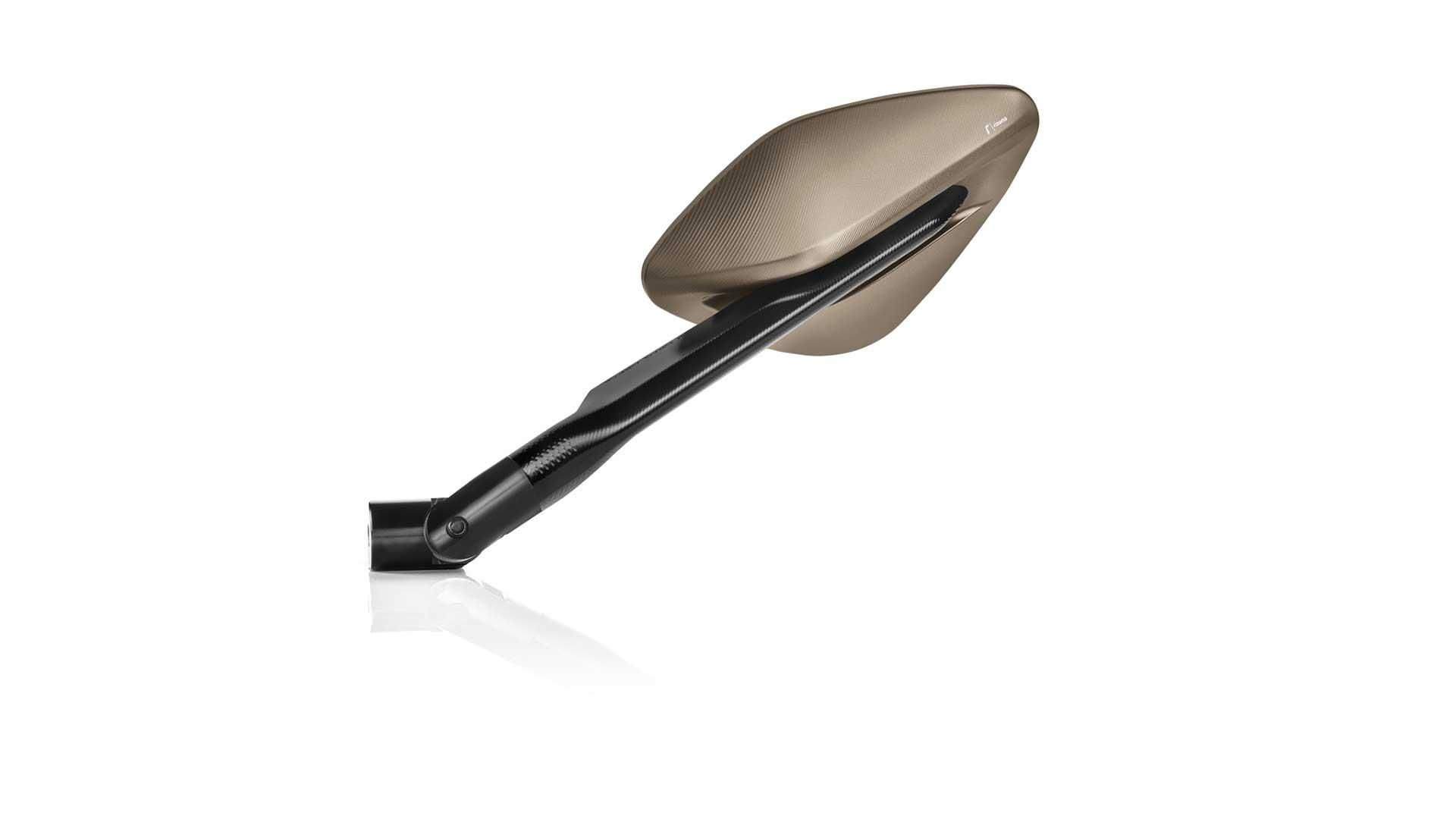 Der neue Spiegel „Namic“, inspiriert von Supersportwagen, gibt dank seiner aerodynamischen Form und der besonderen Bearbeitung des flügelartigen Trägers dem Scooter einen besonderen Auftritt.